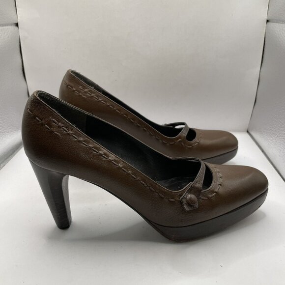 Stuart Weitzman Brown Mary Jane Heels - Picture 1 of 7